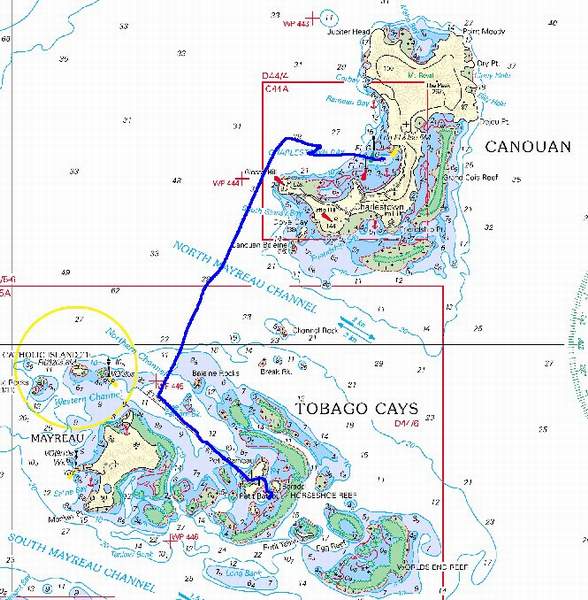 Von Canouan in die Tobago Cays